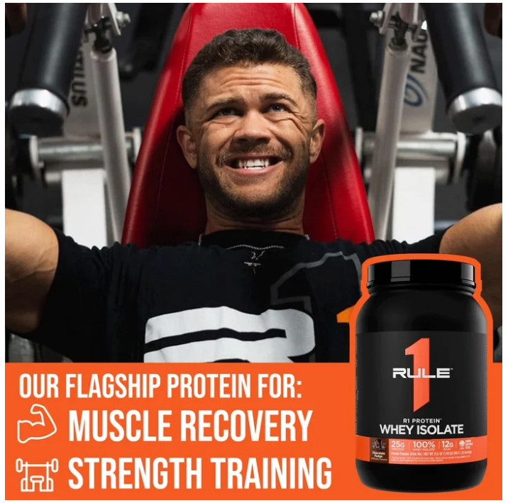 Rule 1 R1 Whey Isolate Protein Vanilla Creme 25g Protein 1.5 lb Powder