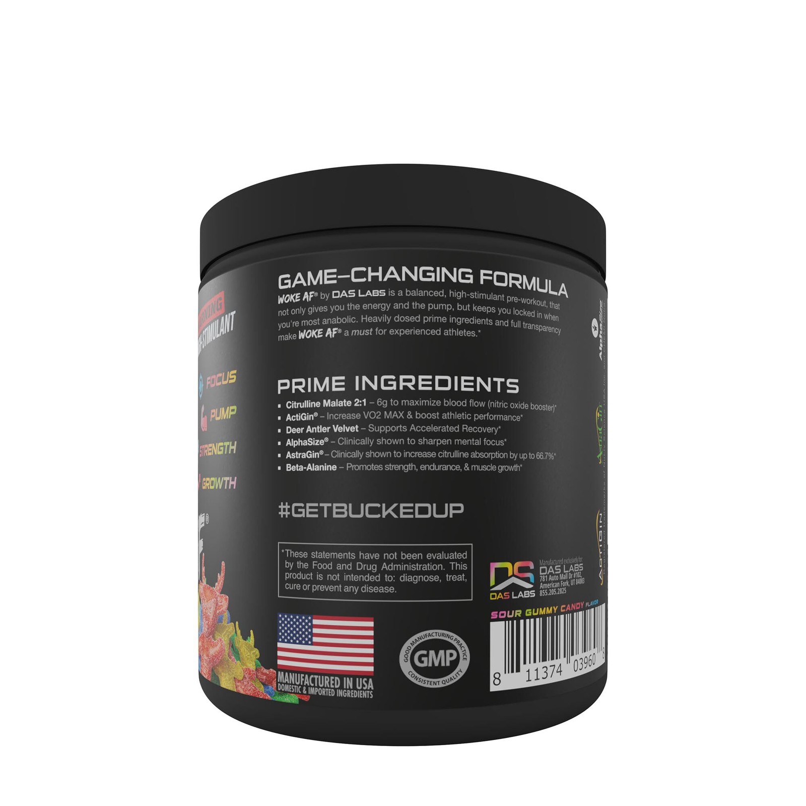 Woke AF™ Nootropic Preworkout – Sour Bucks (30 Servings)