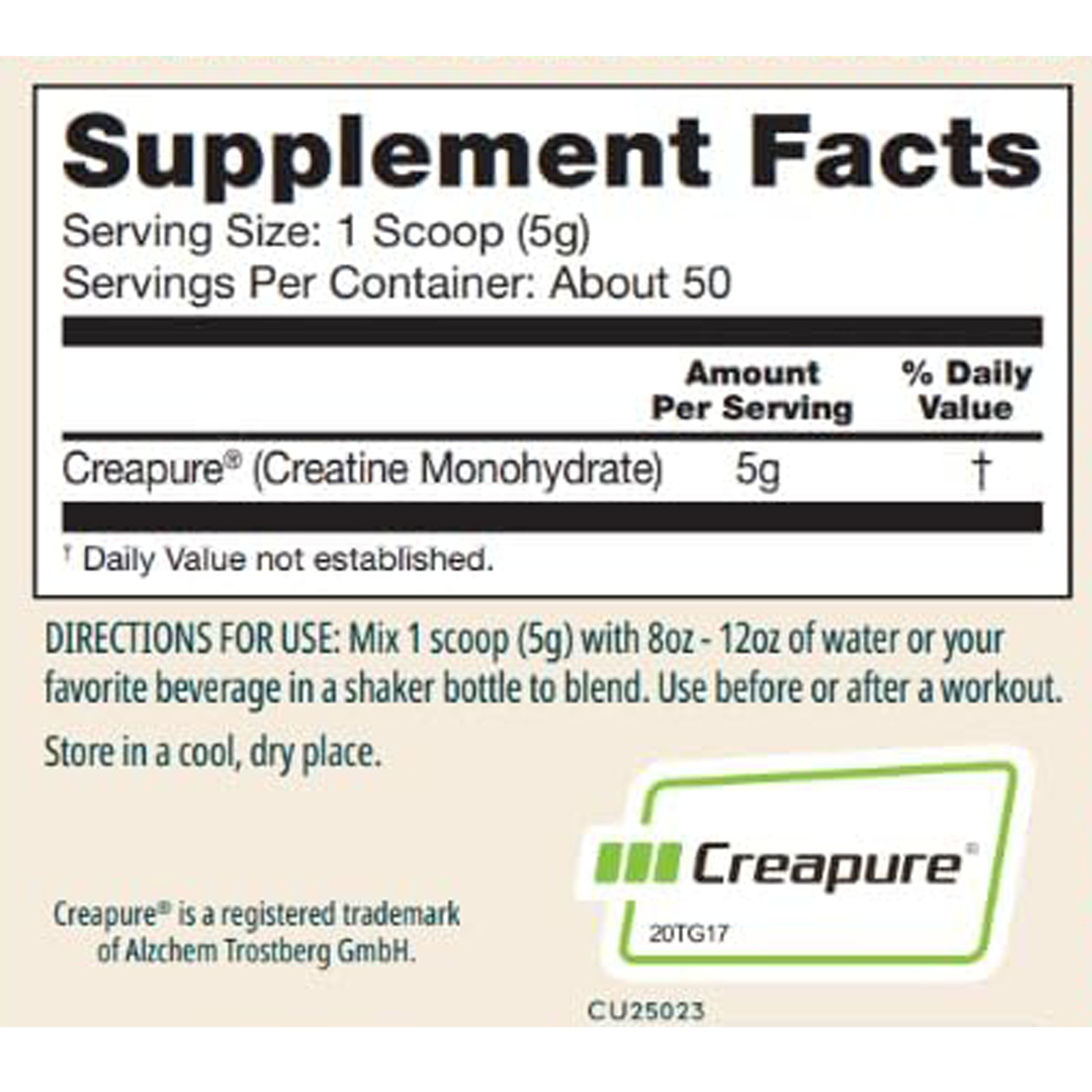 Myprotein Creapure Creatine Monohydrate Powder Pure Unflavored 50 Servings 250g