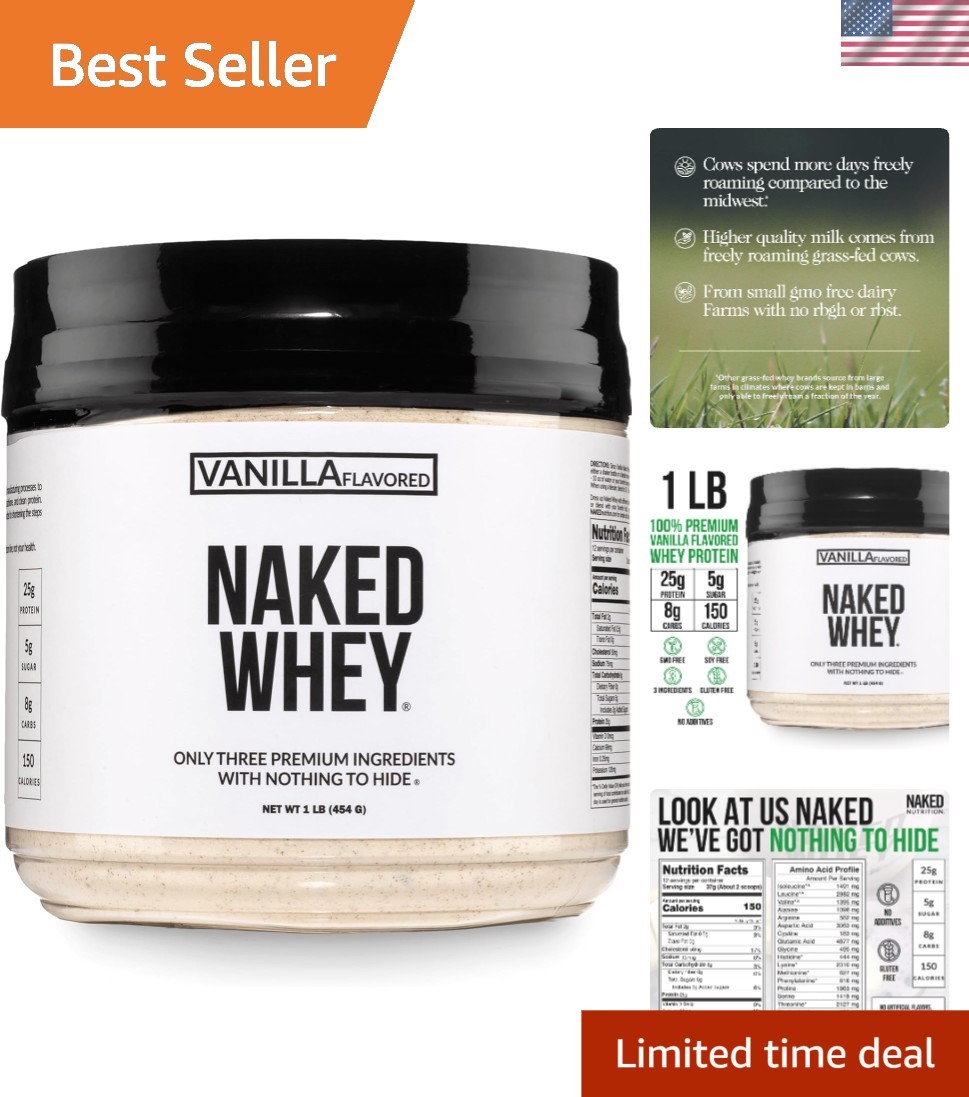 Cold Processed Vanilla Whey Protein, 1Lb – 3 Ingredients for Powerful Recovery