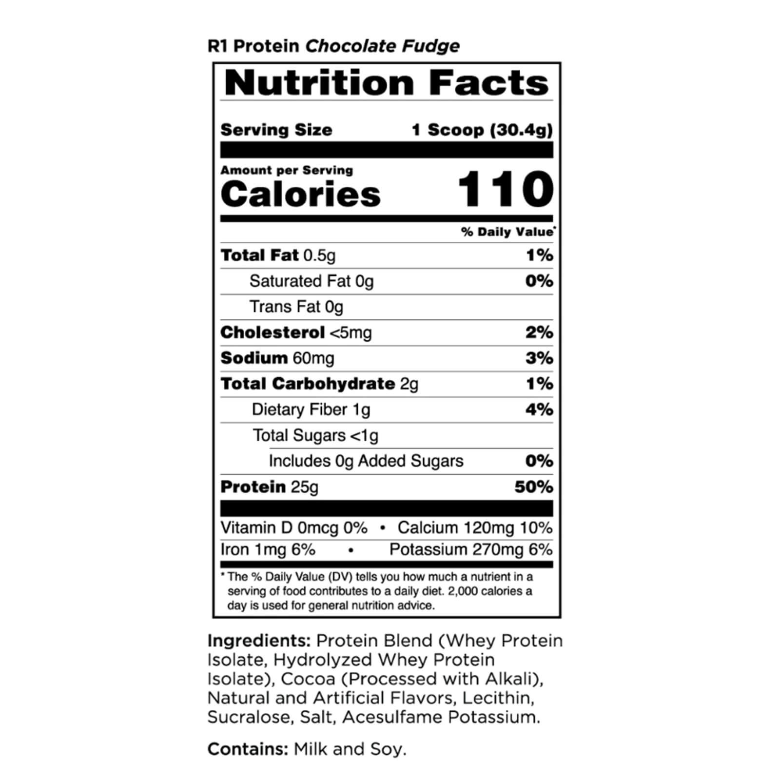 RULE 1 Protein 72 serv Chocolate Fudge Whey Protein Isolate Hydrolysate 5lb