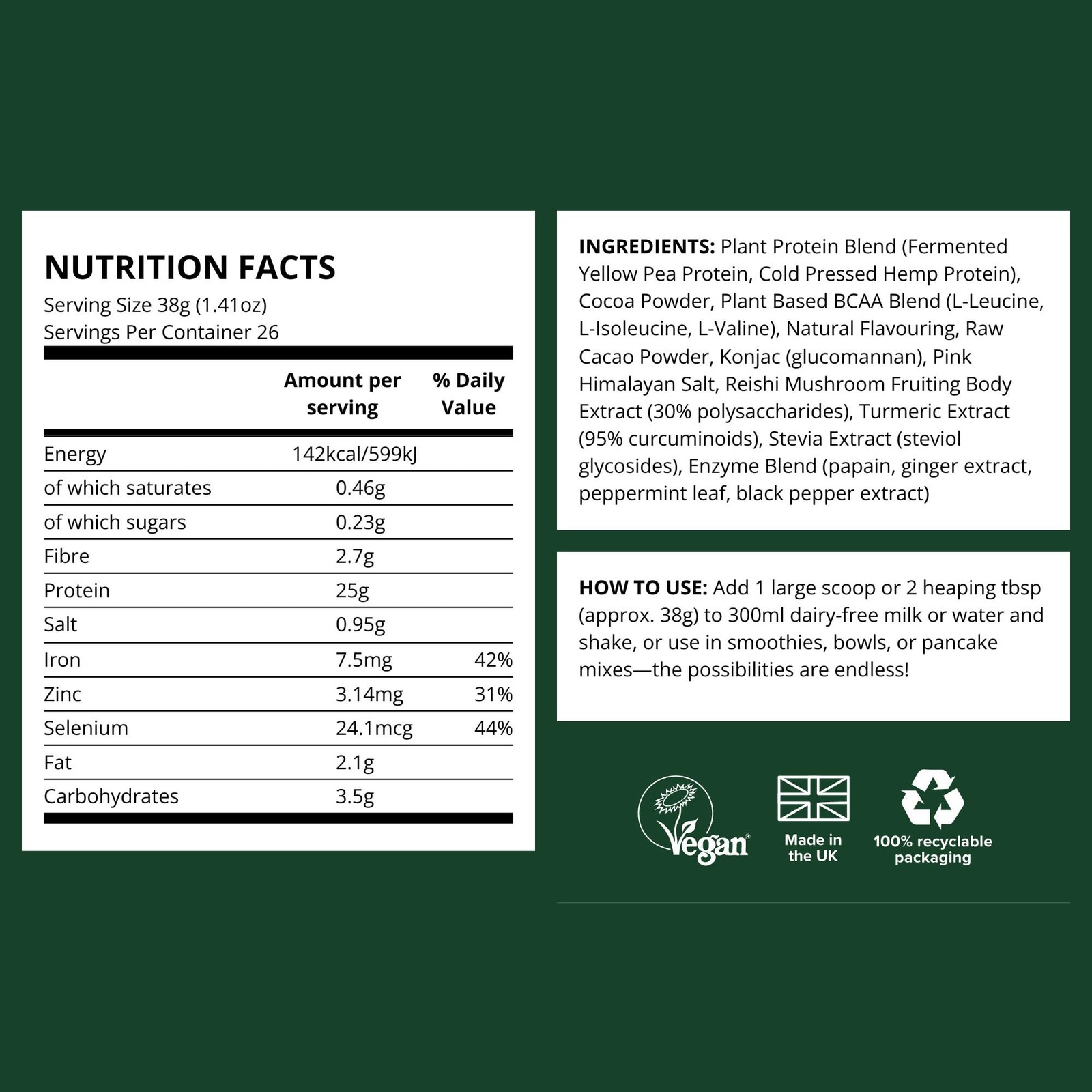 Perform Plant Protein Powder | 25g Protein with 6g BCAAs, Iron, Zinc, Turmeri…