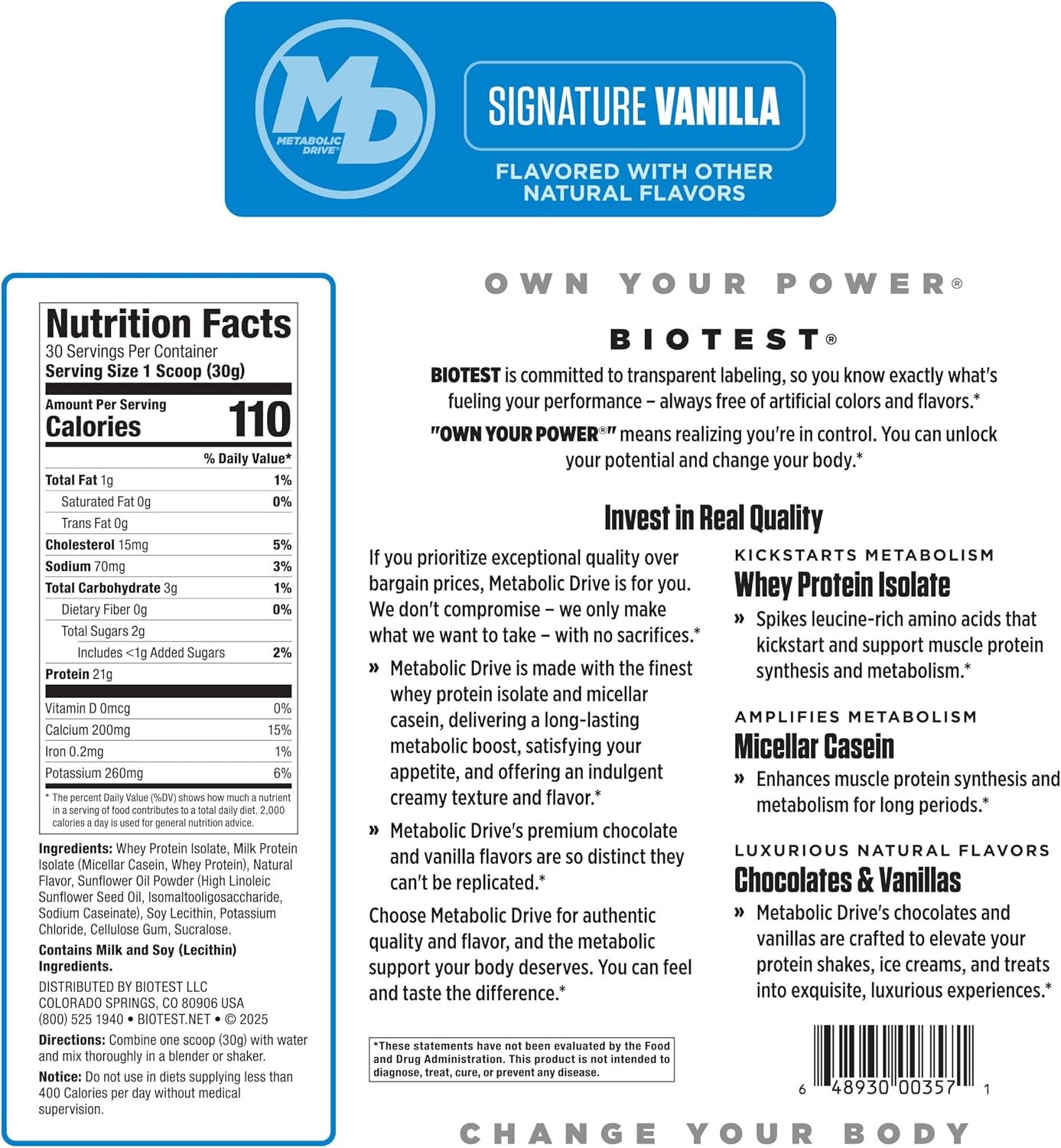 Biotest Metabolic Drive Functional Protein – Whey 30 Servings (Pack of 1)
