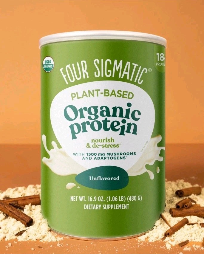 Four Sigmatic Organic Unflavored Plant Based Protein Powder 1.06 lb BB 07/26
