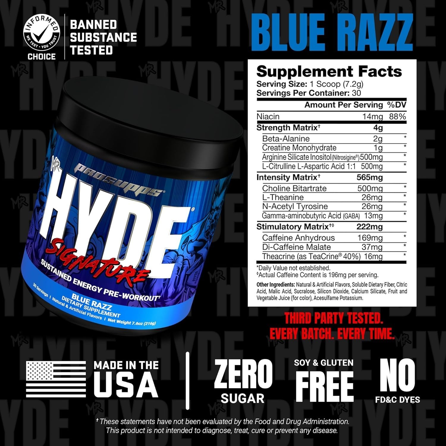 PROSUPPS Mr. Hyde Signature Pre Workout Powder with Creatine, Beta Alanine & Caf