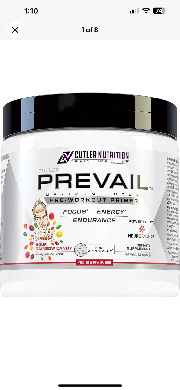 Prevail Pre Workout Powder with Nootropics: Pre-Workout Drink for Men and Women,