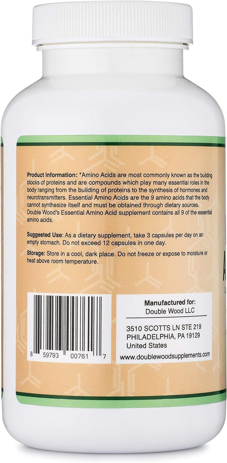 Essential Amino Acids, Powder Blend of All 9 Essential Aminos, 225 Capsules