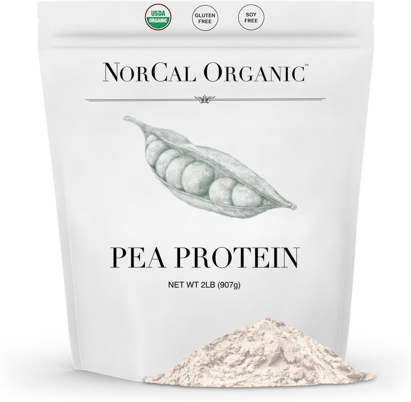 Organic Pea Protein Isolate Unflavored 2 Lbs Vegan Non-GMO 35 Servings