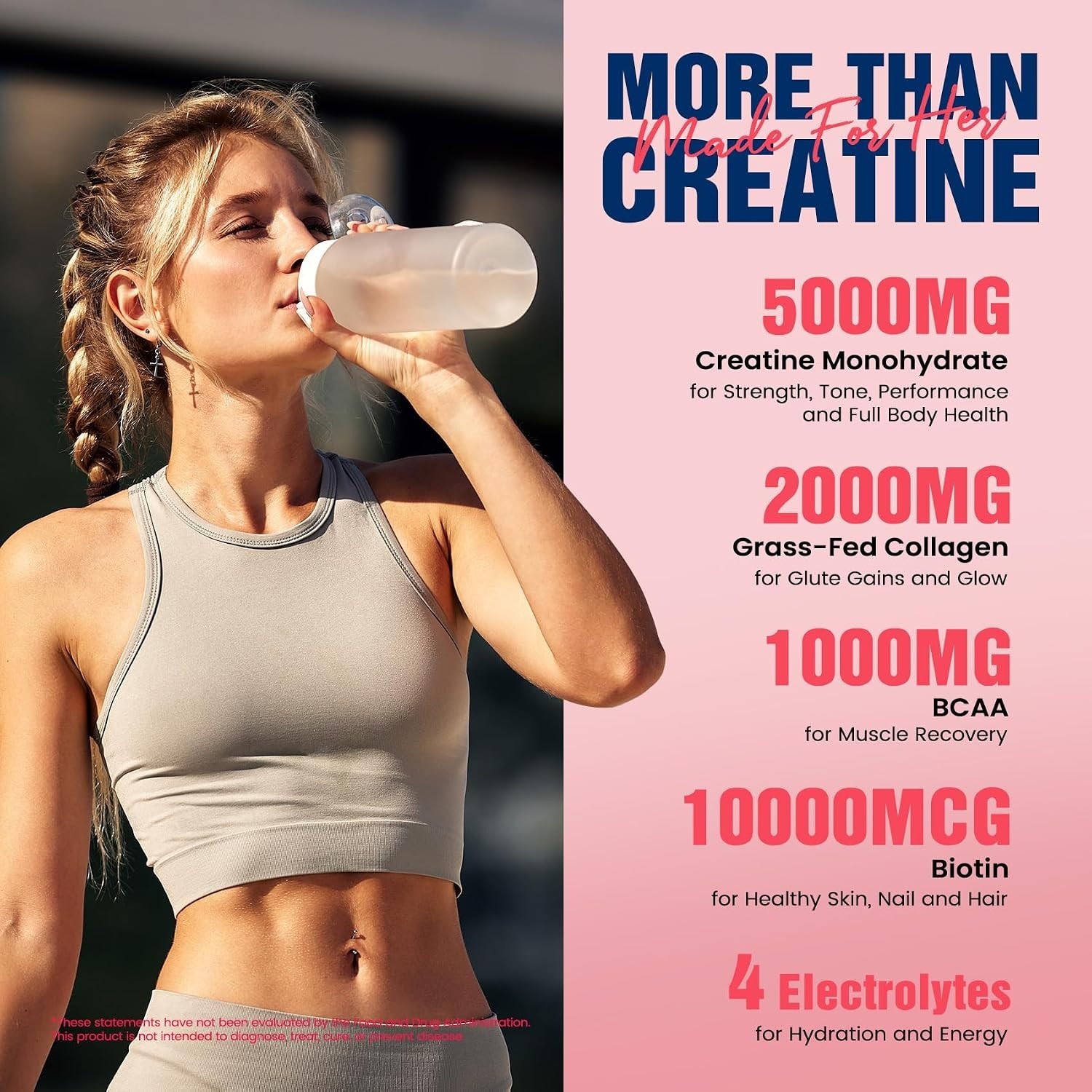 2 Creatine for Women USP Grade Micronized Creatine Monohydrate Powder collagen