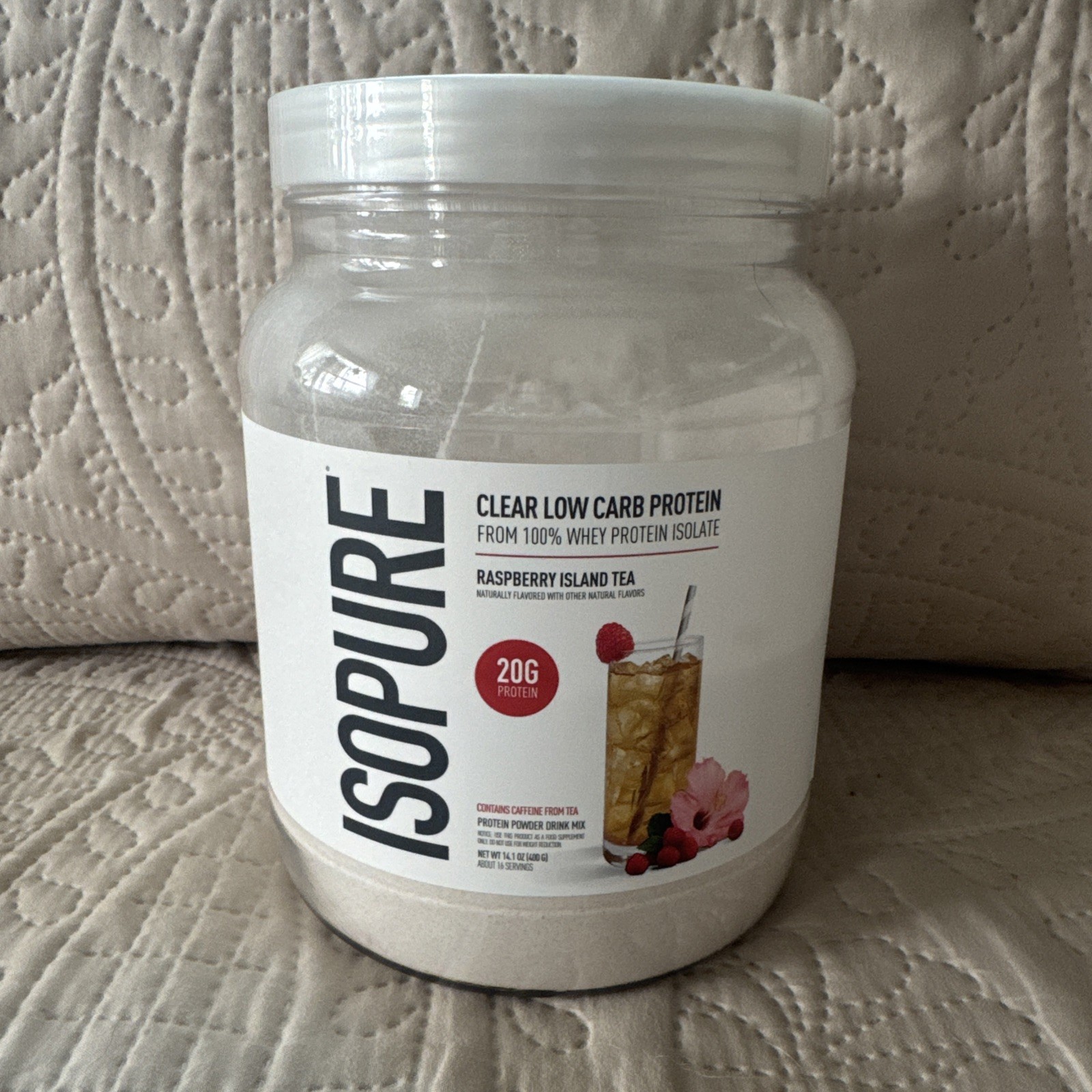 Isopure Clear Low Carb Whey Protein Isolate Raspberry Island Tea 14.1 oz NEW