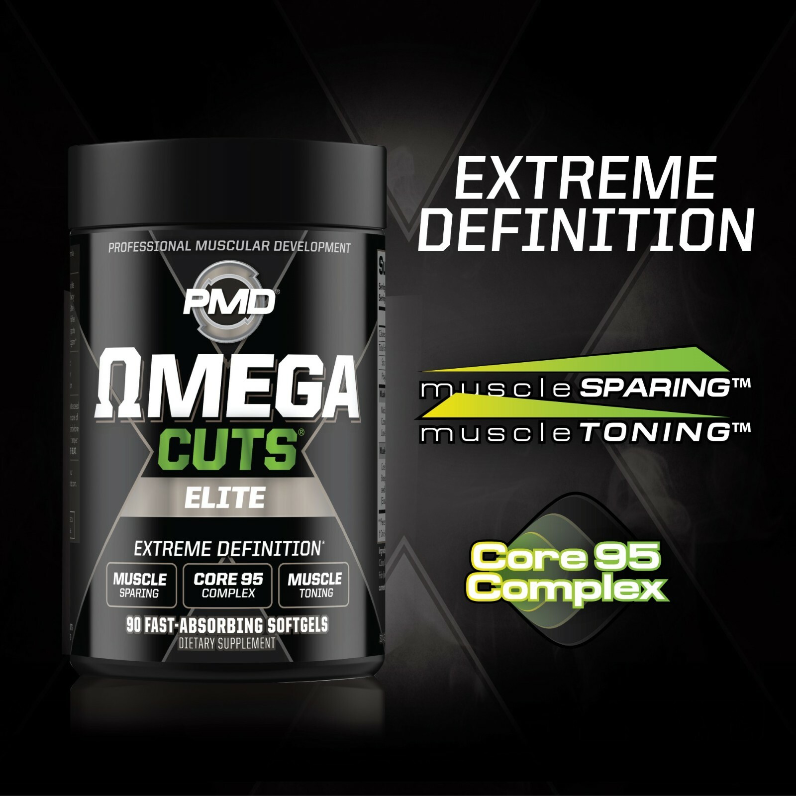 Omega Cuts Elite- Omega Fatty Acids & CLA for Muscle & Definition – 90 Softgels