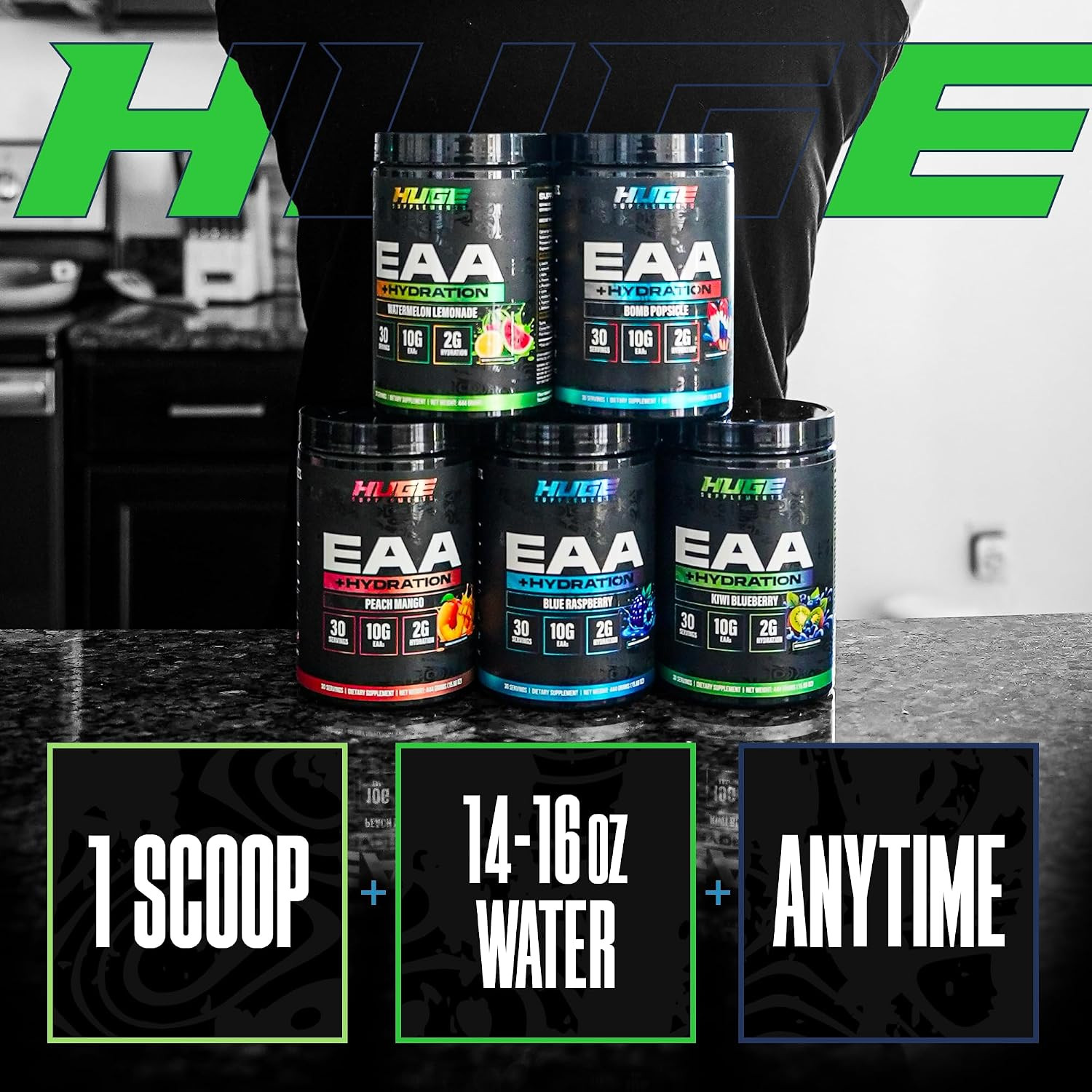 Huge EAA + Hydration, Essential Amino Acids Powder, Eaas & Bcaas, Intra & Post W