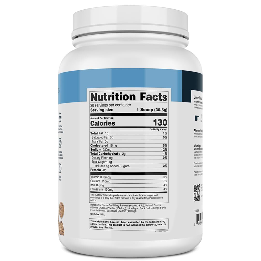 Transparent Labs 100 Grass Fed Whey Protein Isolate 30 Servings Natural Flavor