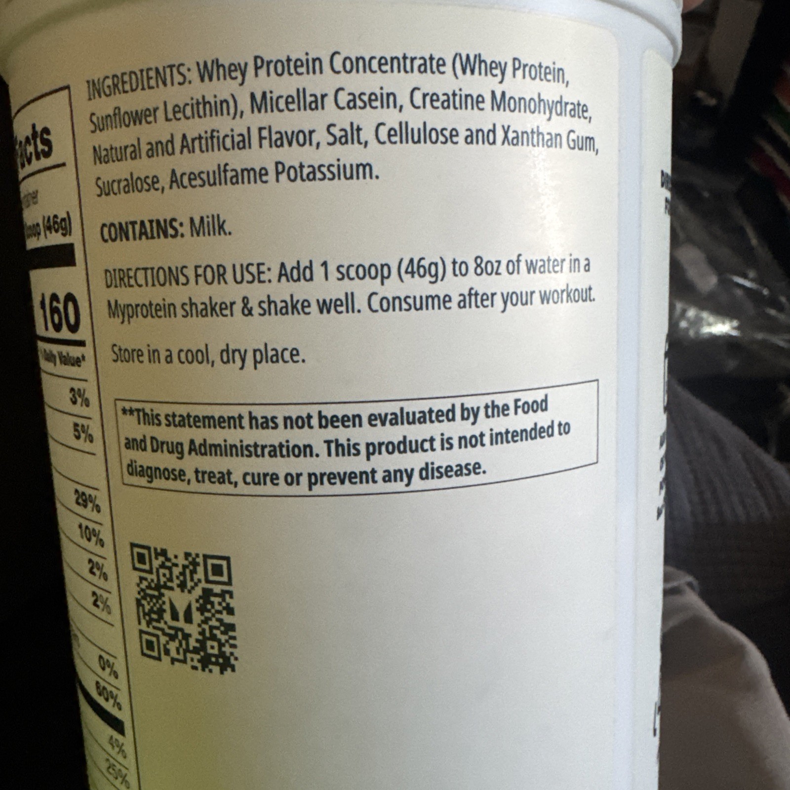 MyProtein Origin Protein Creatine Casein 1.5 LB 15 Serv Vanilla Swirl Exp 7/2026
