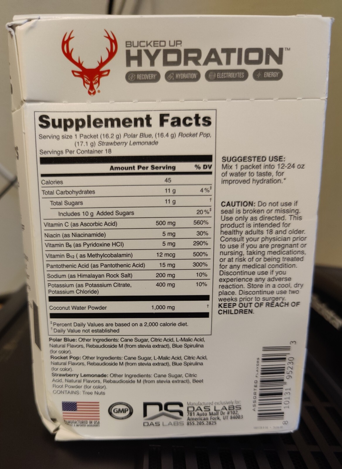 Bucked Up Hydration (New and Improved!) – Variety pack of 18. Exp 01/2027