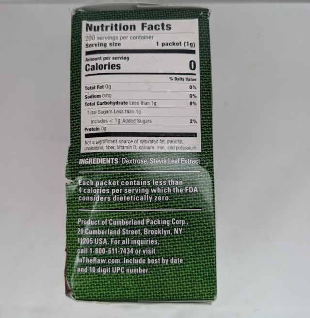 Stevia In The Raw Sweetener Packets, 200 Ct Box, 200 Count (Pack of 1)