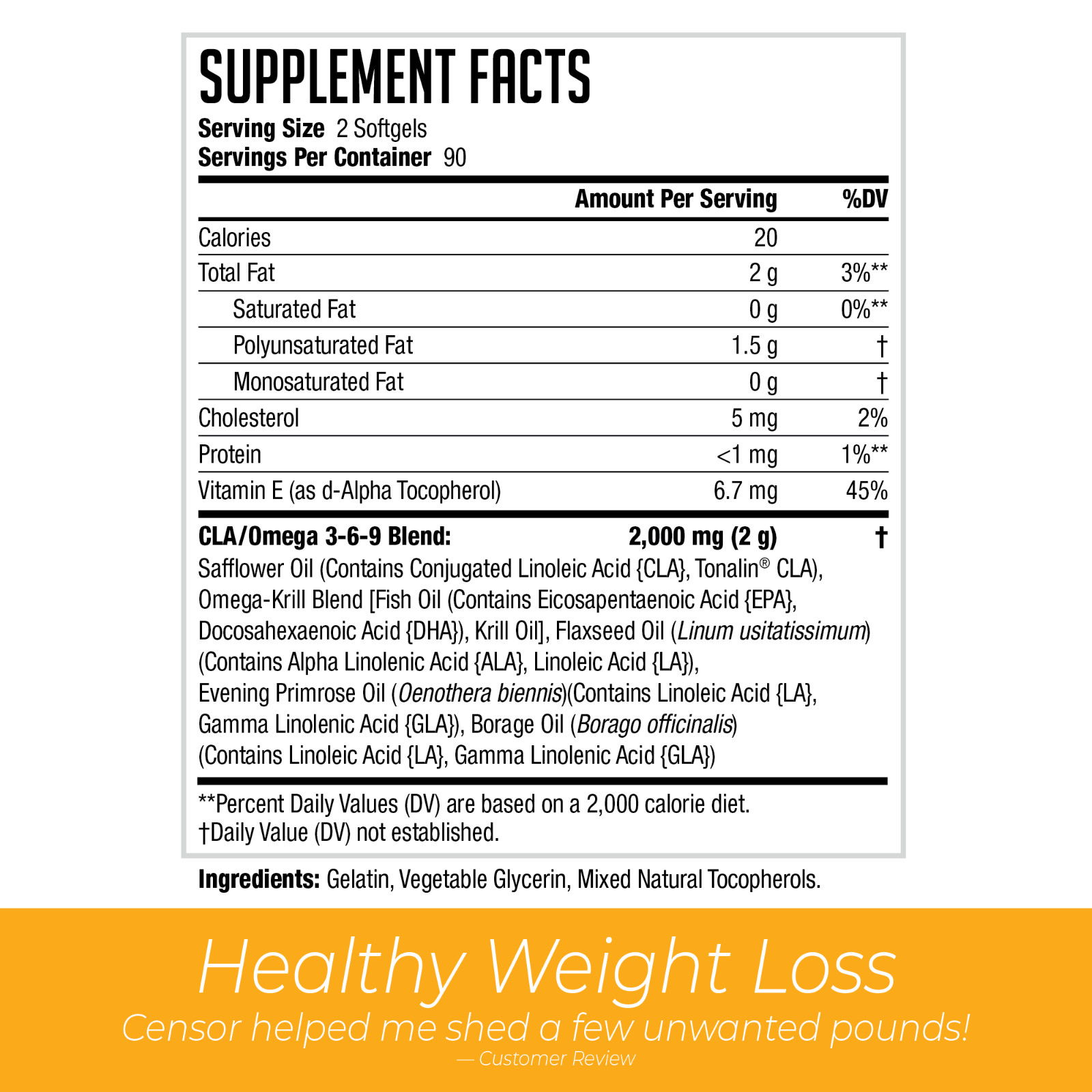 CENSOR Specialized Body Toning Supplement for Losing Inches – 90 Softgels