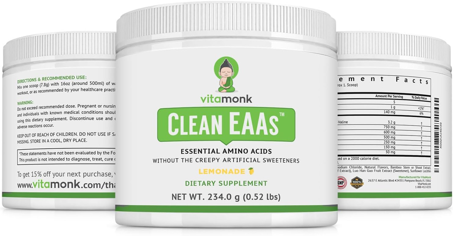 Clean EAA – Eaas with No Artificial Sweeteners for Pre-Workout, Energy and Recov