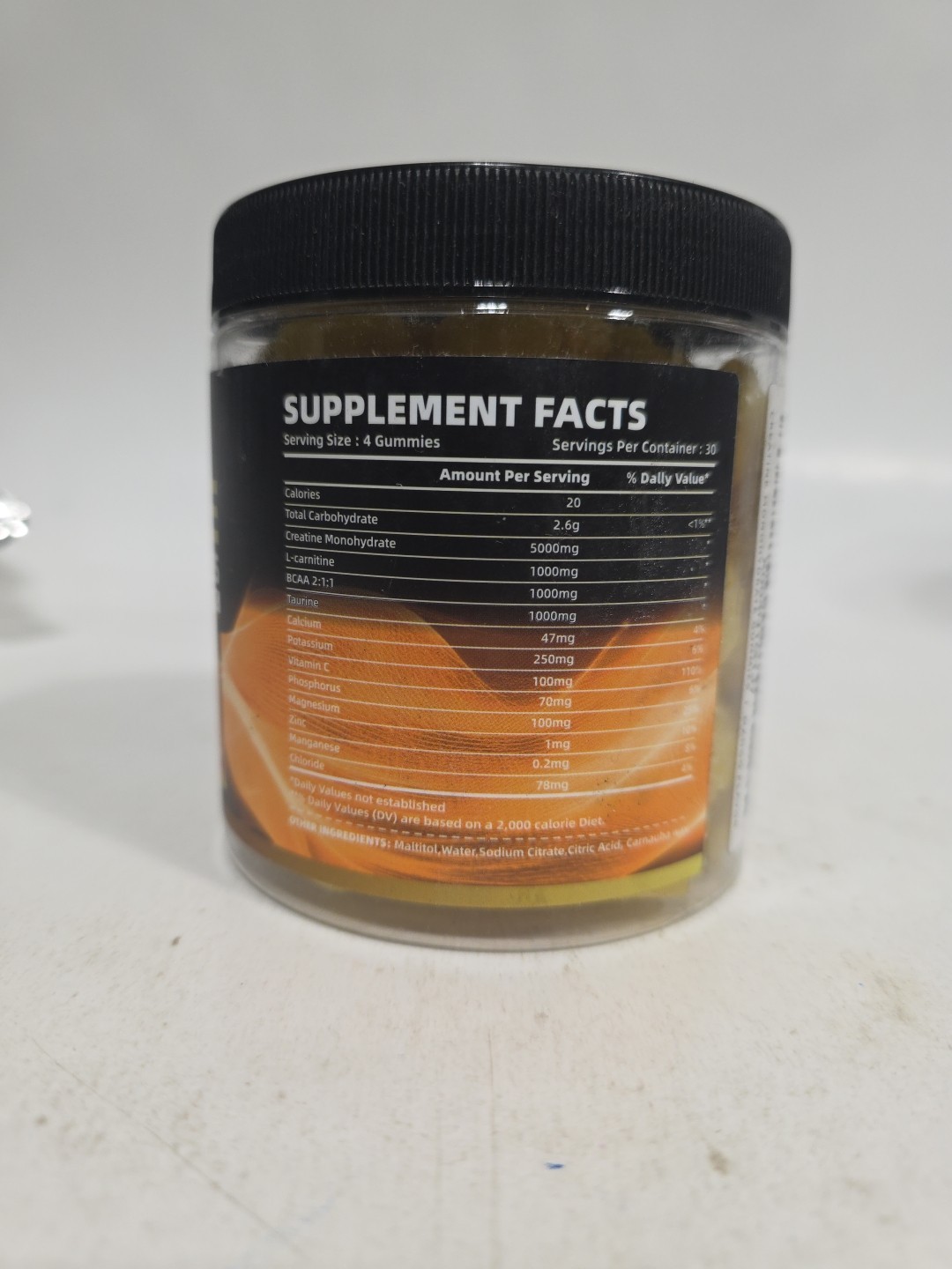 Happyummmm- Creatine Monohydrate Gummies- Mango- 120 Ct |EXP 4/27| Bcaa, Taurine