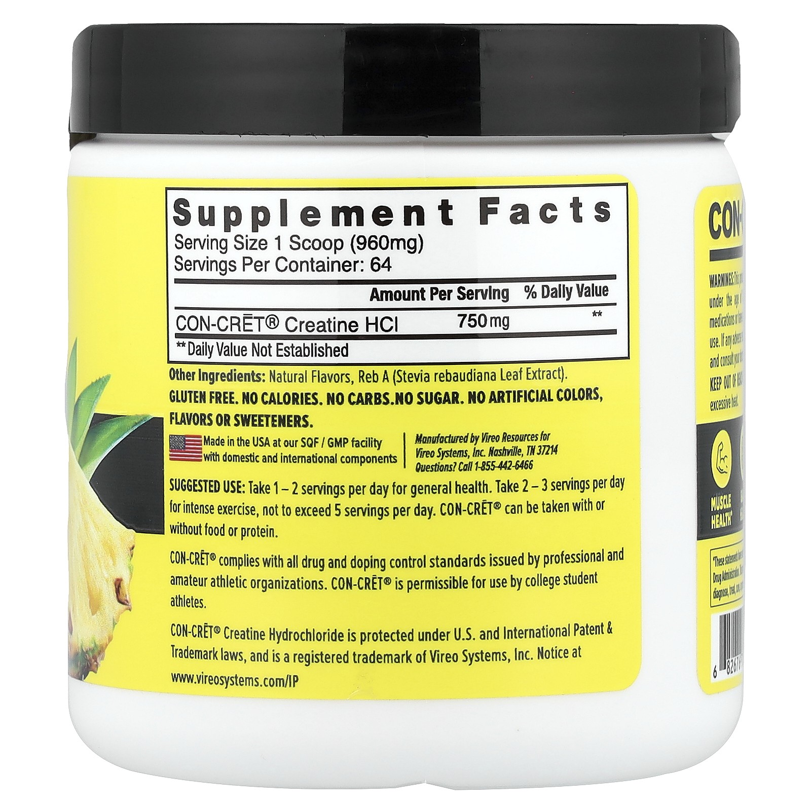 Patented Creatine HCl, Pineapple, 2.2 oz (61.4 g)