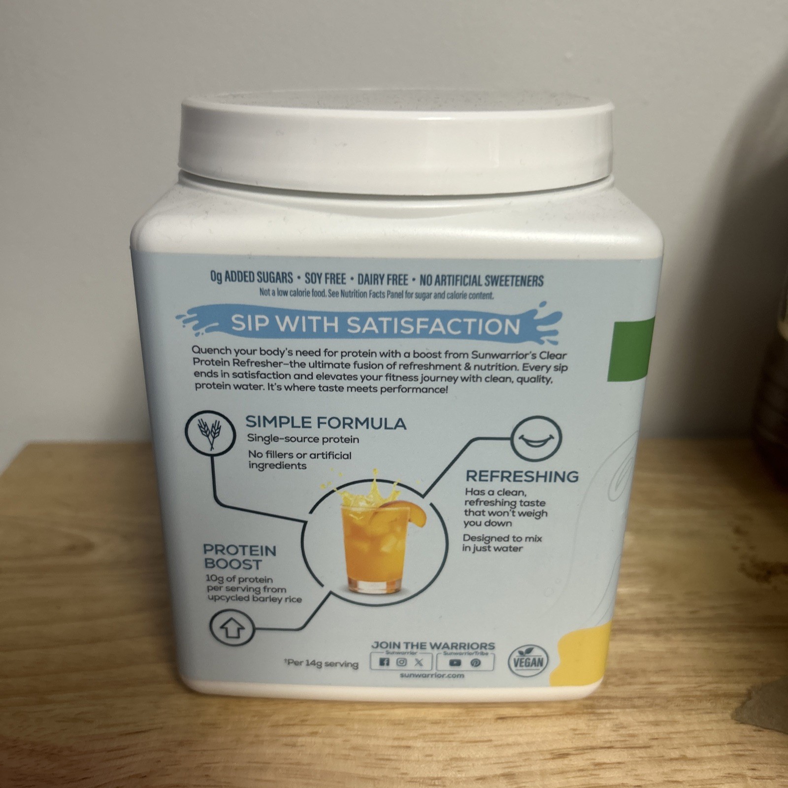 Sun warrior Clear Protein Refresher Peach Mango 30 Servings Brand NEW