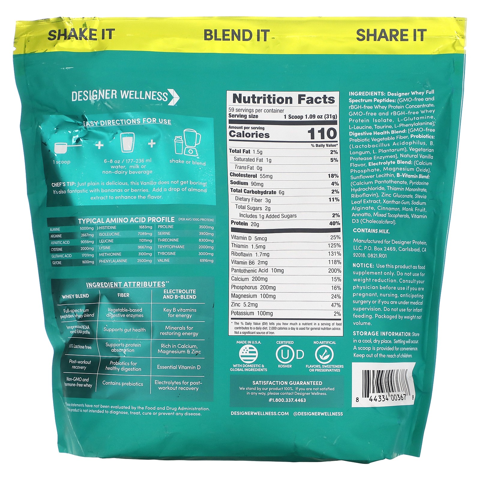 Designer Whey, Natural 100% Whey Protein Powder, French Vanilla, 4 lb (1.82 kg)