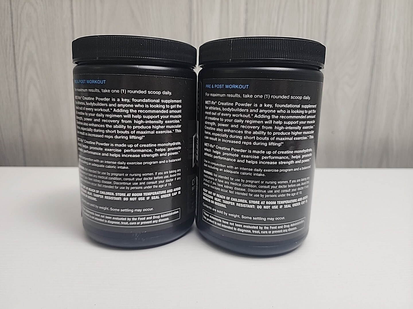 MET-RX CREATINE MONOHYDRATE UNFLAVORED 400 GRAMS/14.1 OZ X 2 JARS