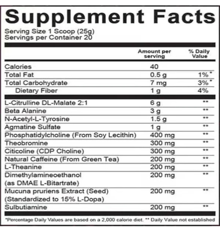 New UNDEFINED NUTRITION Greatness Extreme Nuclear Explosion Pre-workout Powder