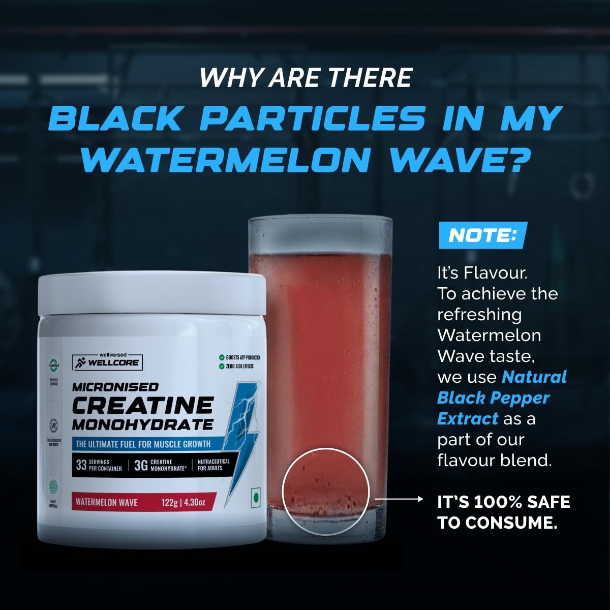 Pure Micronised Creatine Monohydrate powder (Watermelon Wave, 33 Servings)