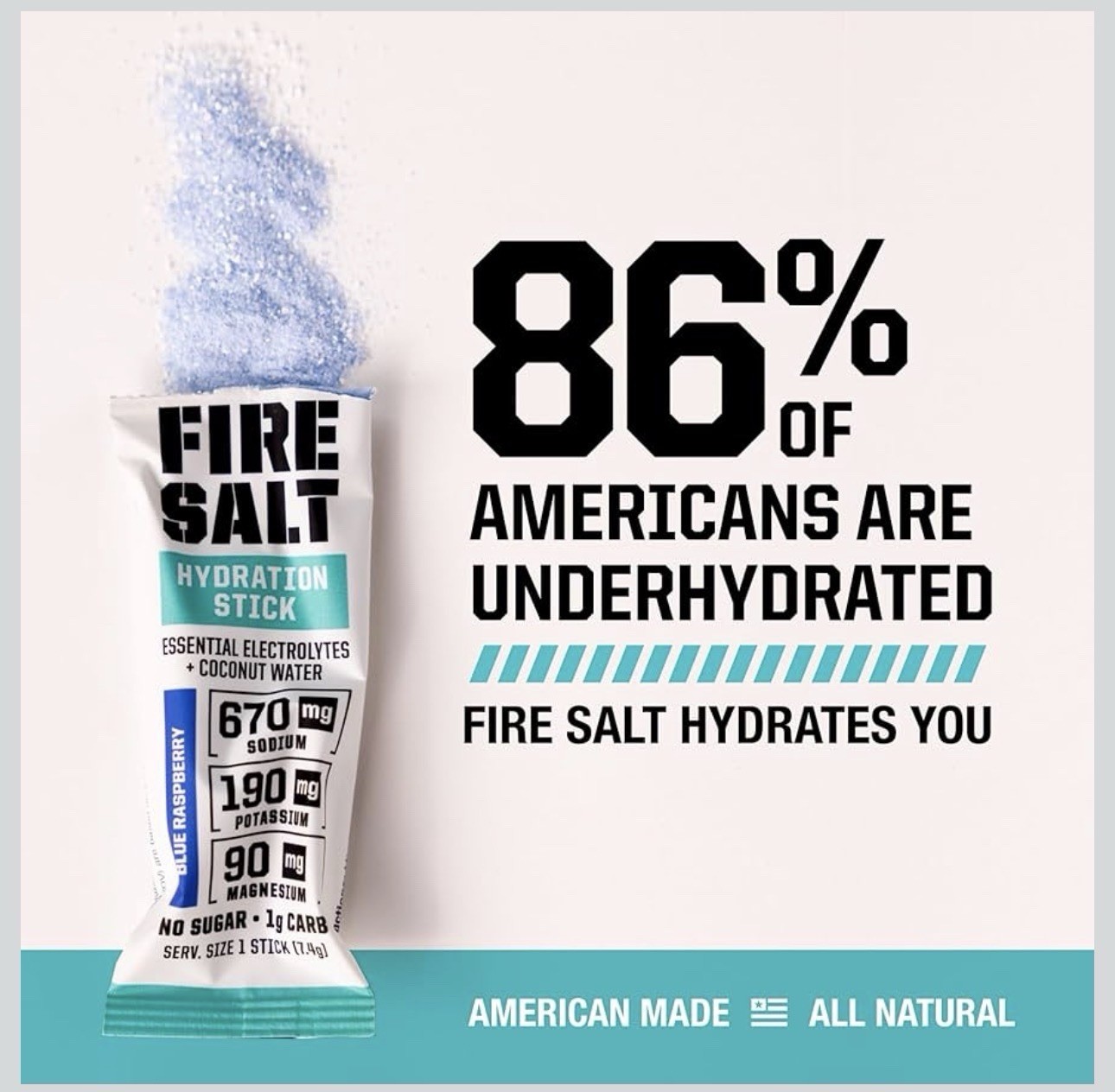 Fire Salt Electrolyte Hydration Powder Sticks Orange Sugar-Free Vegan Keto 32ct