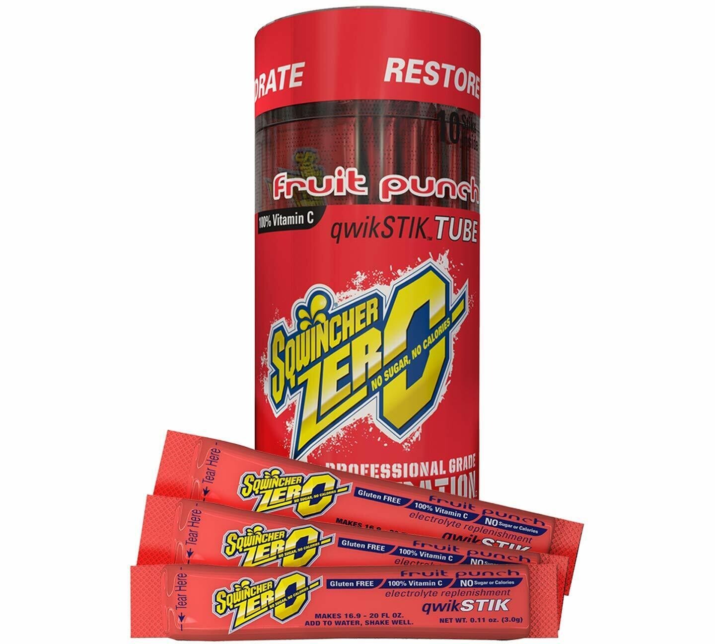 Sqwincher ZERO Sugar Free Electrolyte Powder Beverage ORANGE 20 Qwik Stiks