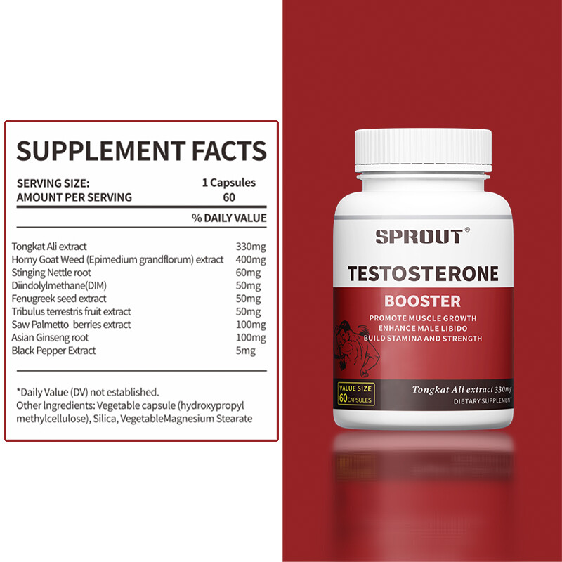 Testosteron Booster 60 Capsules Men’s Health, Build Energy Muscle Stamina