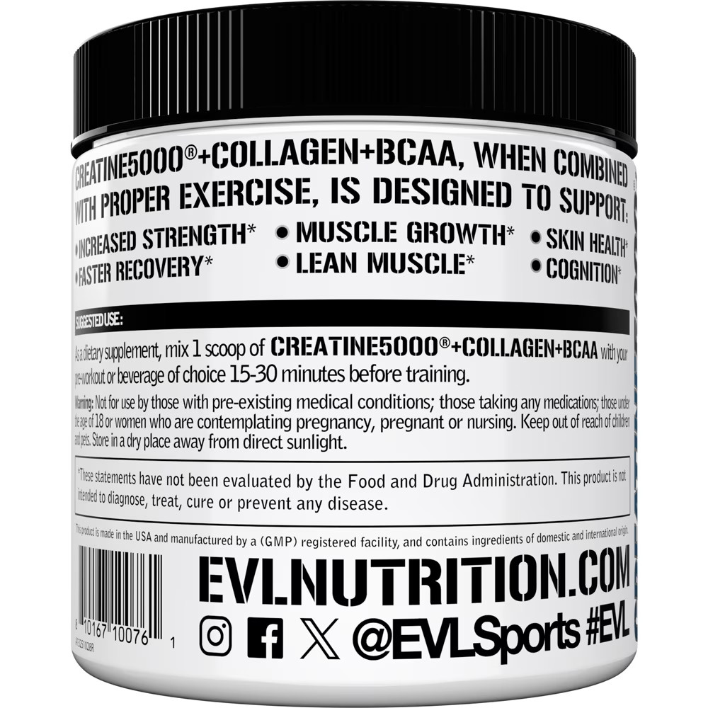 Creatine 5000 + Collagen + BCAA – for Women – Supports Lean Muscle Growth – 5G C