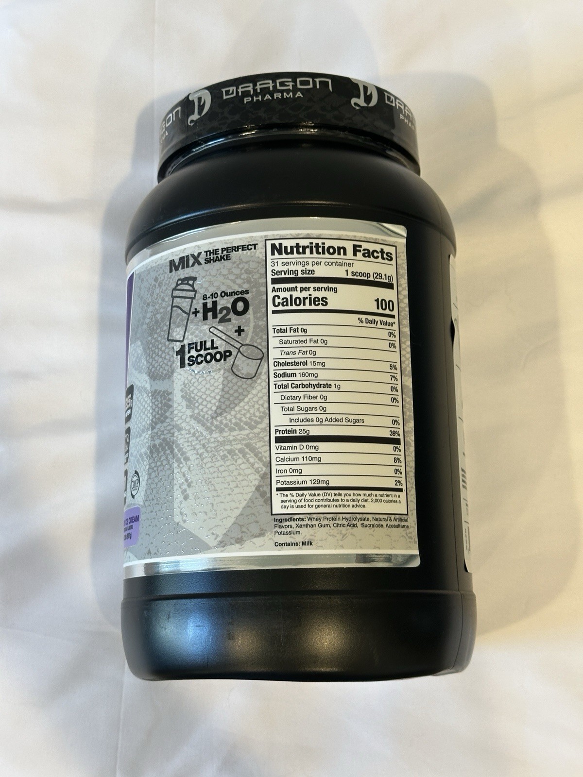 Dragon Pharma Hydrolyzed Whey Isolate Powder Blueberry Ice Cream 2lb 03/2028