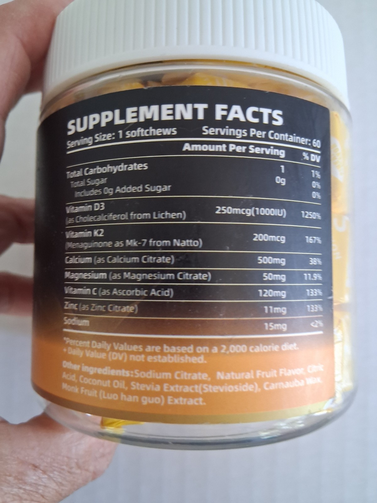 HAPPYUMMMM D3 & K2 SOFTCHEWS PINEAPPLE (60) SUGAR & GLUTEN FREE SUPPLEMENTS