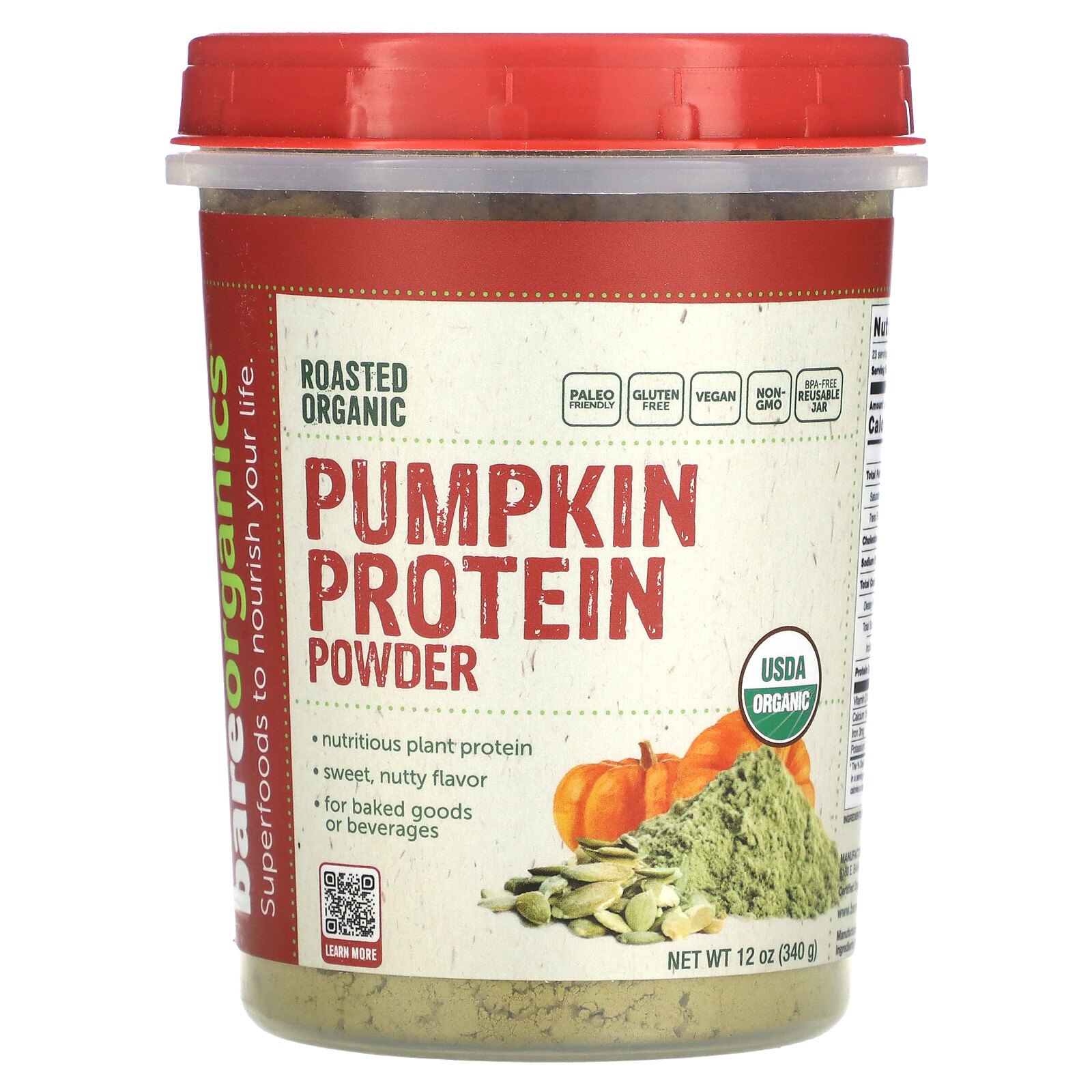 Roasted Organic Pumpkin Protein Powder, 12 oz (340 g)