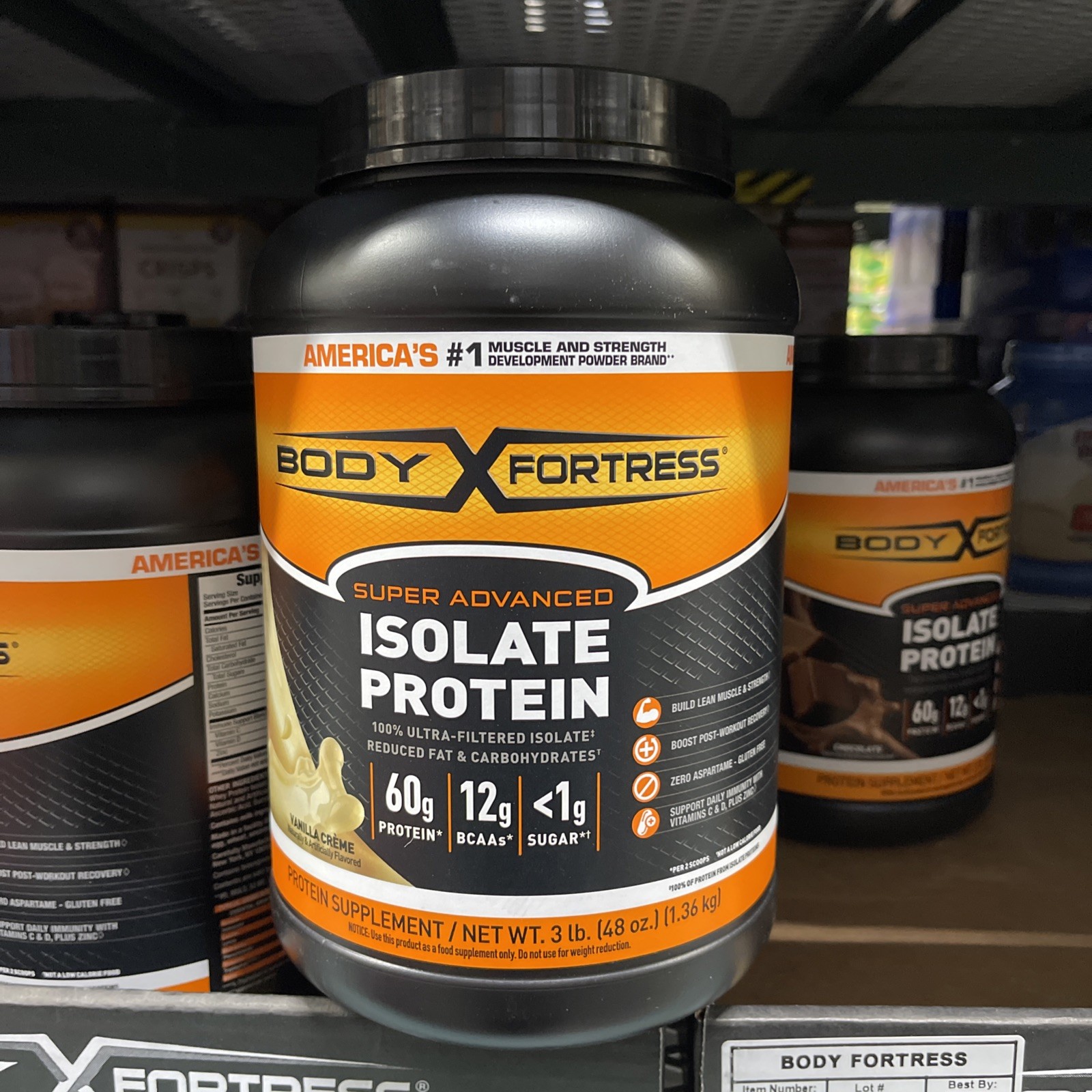 Body Fortress Super Advanced Whey Protein Powder, Vanilla Cream 3Lb/1.36kg