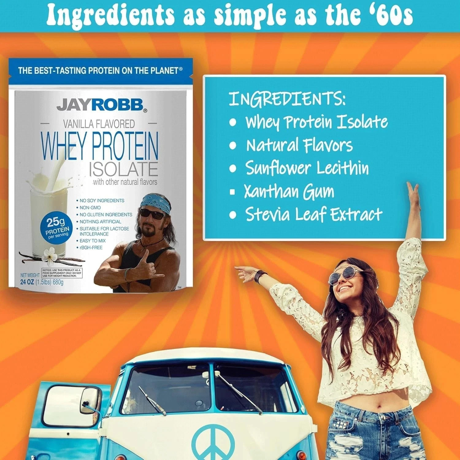 Jay Robb Whey Protein Isolate Vanilla 24 oz