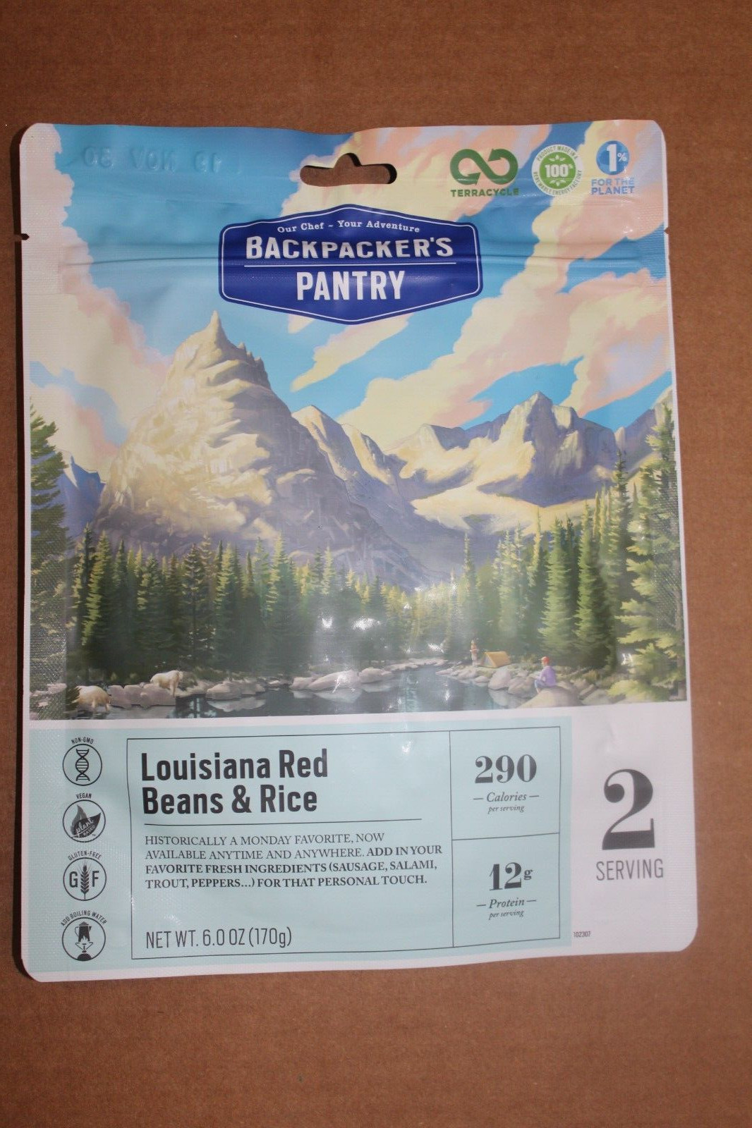 2 PACK Backpacker’s Pantry Louisiana Beans and Rice -2 Serving #BINC229