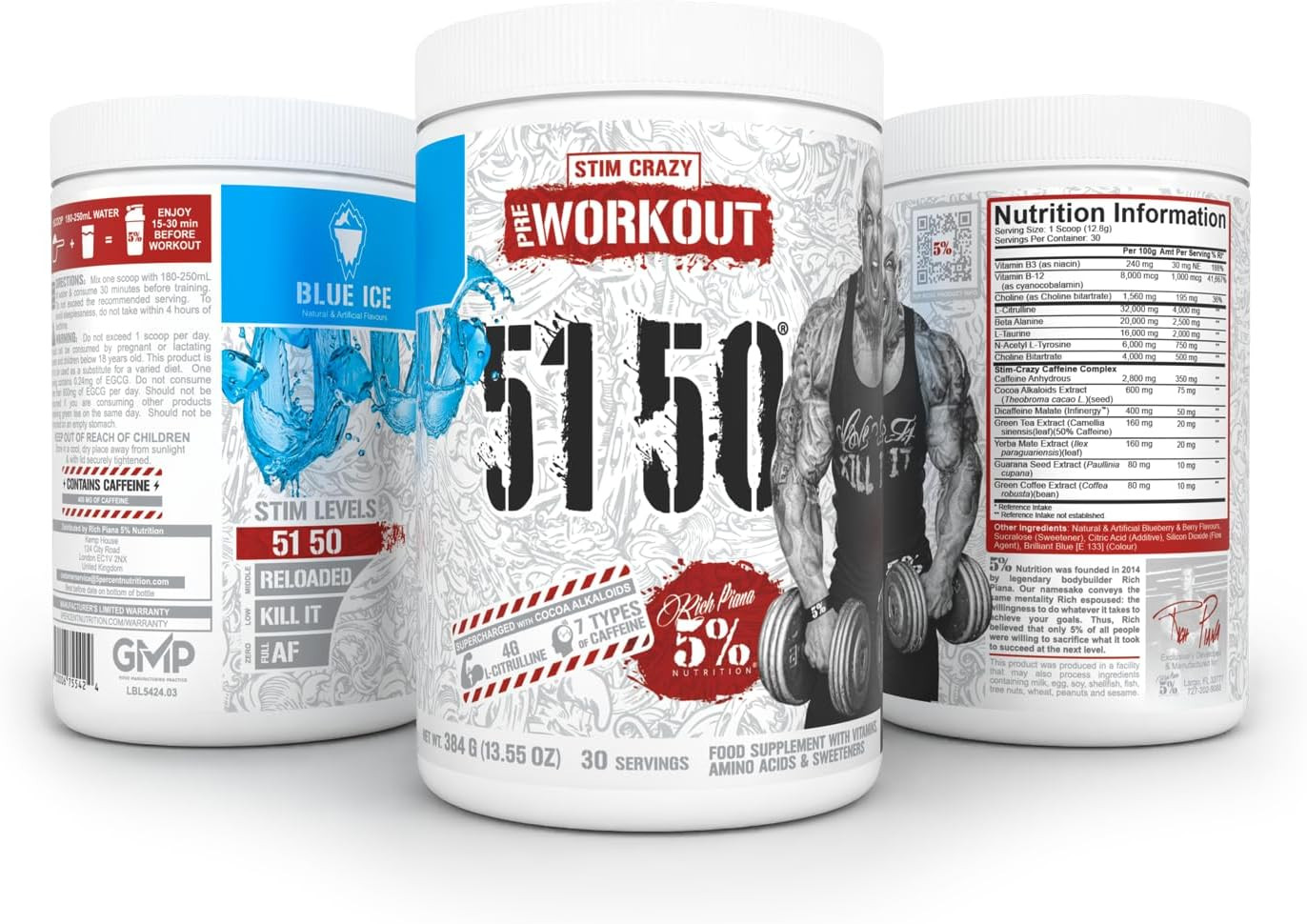 Rich Piana 5150 High Stim Pre-Workout Powder | Extreme Energy, Focus, Pumps & En