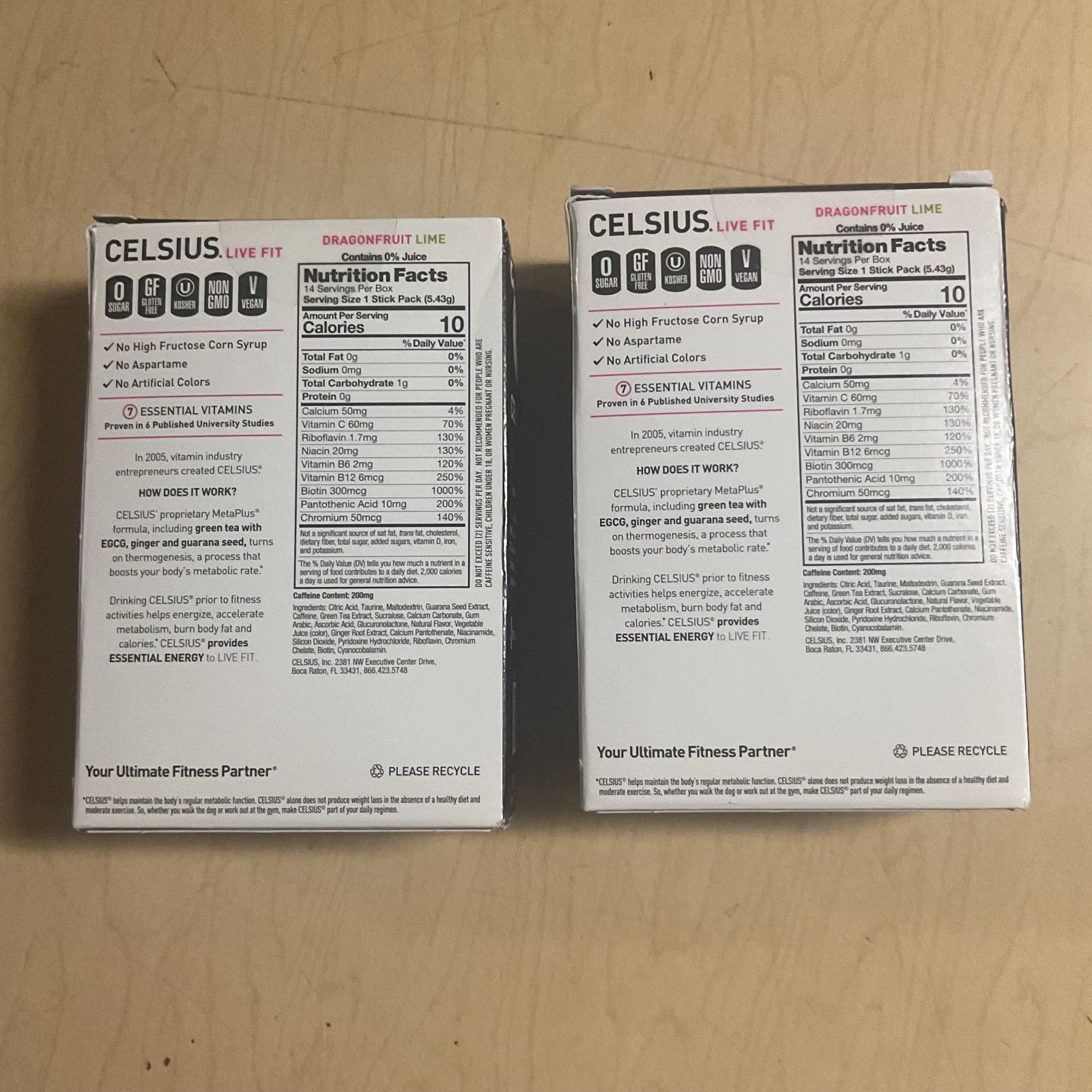 2X Celsius on-the-go Essential Energy Drink Mix Packets Dragonfruit Lime 01/2028