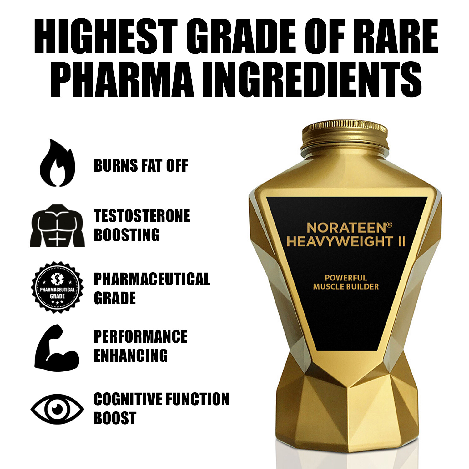 LA MUSCLE Norateen® Heavyweight II – Powerful Strength & Muscle Builder
