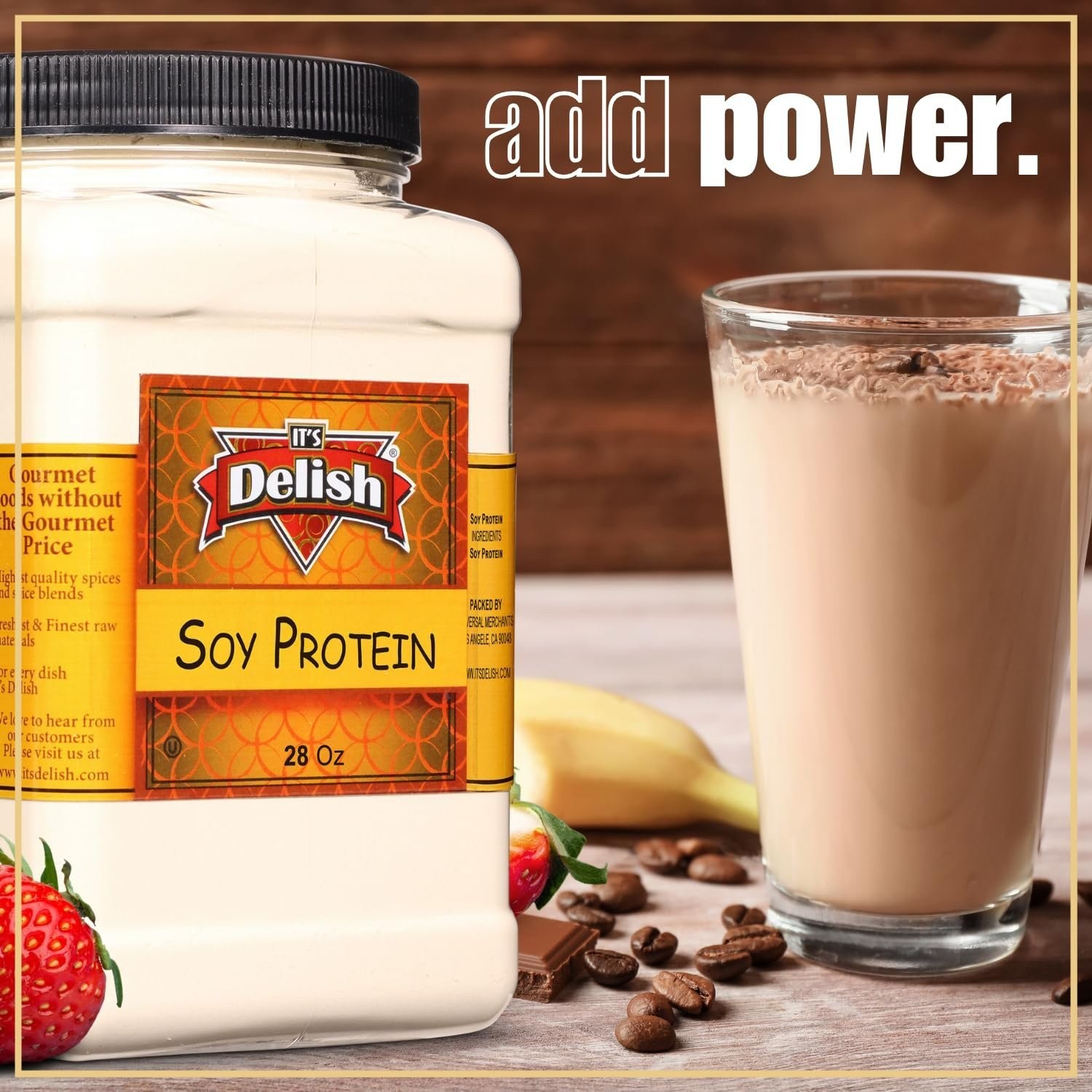 It’s Delish Soy Protein Powder, 28 Oz Reusable Jumbo Jar