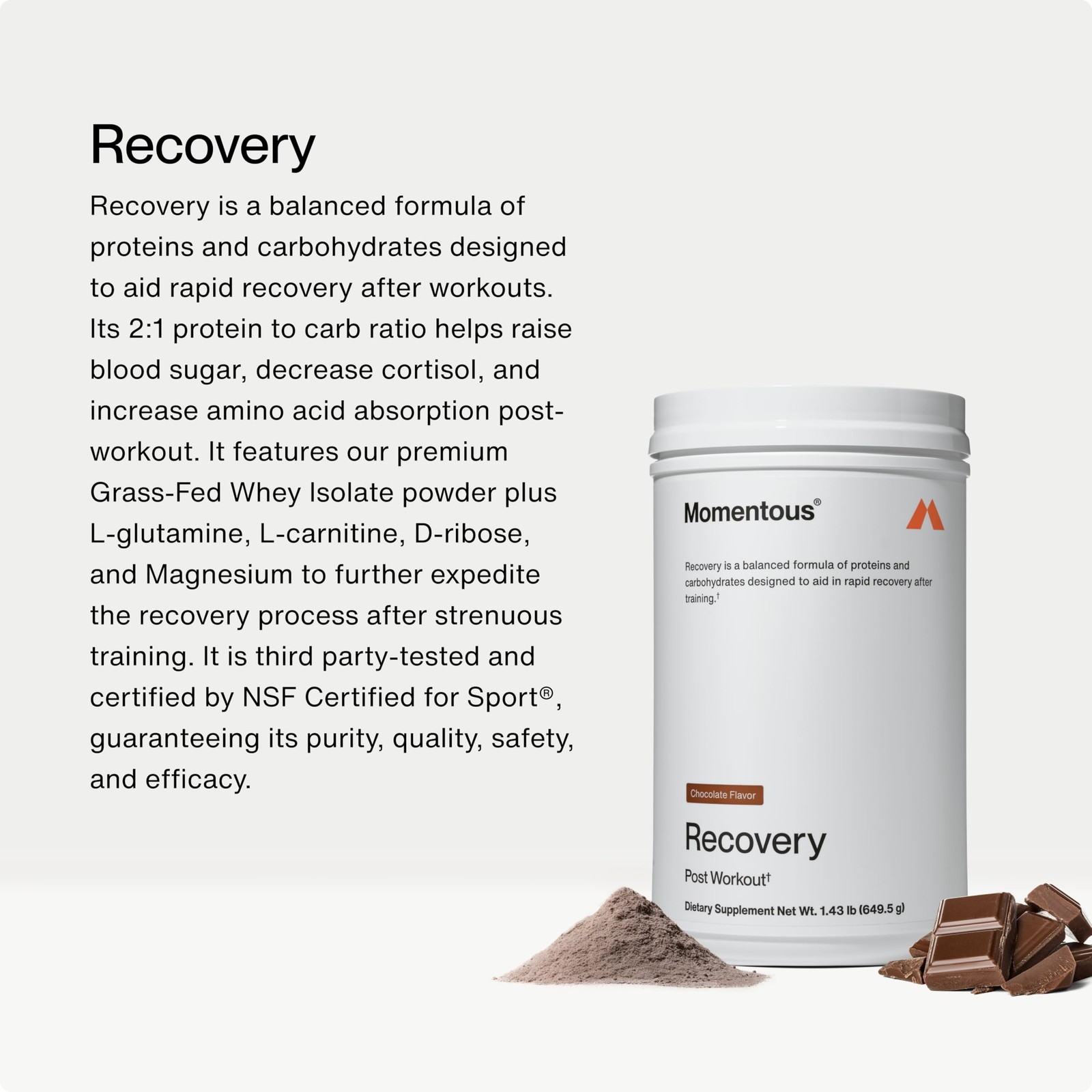 Recovery Grass-Fed Whey Protein Powder – 20g Post-Workout Whey Isolate Protei…