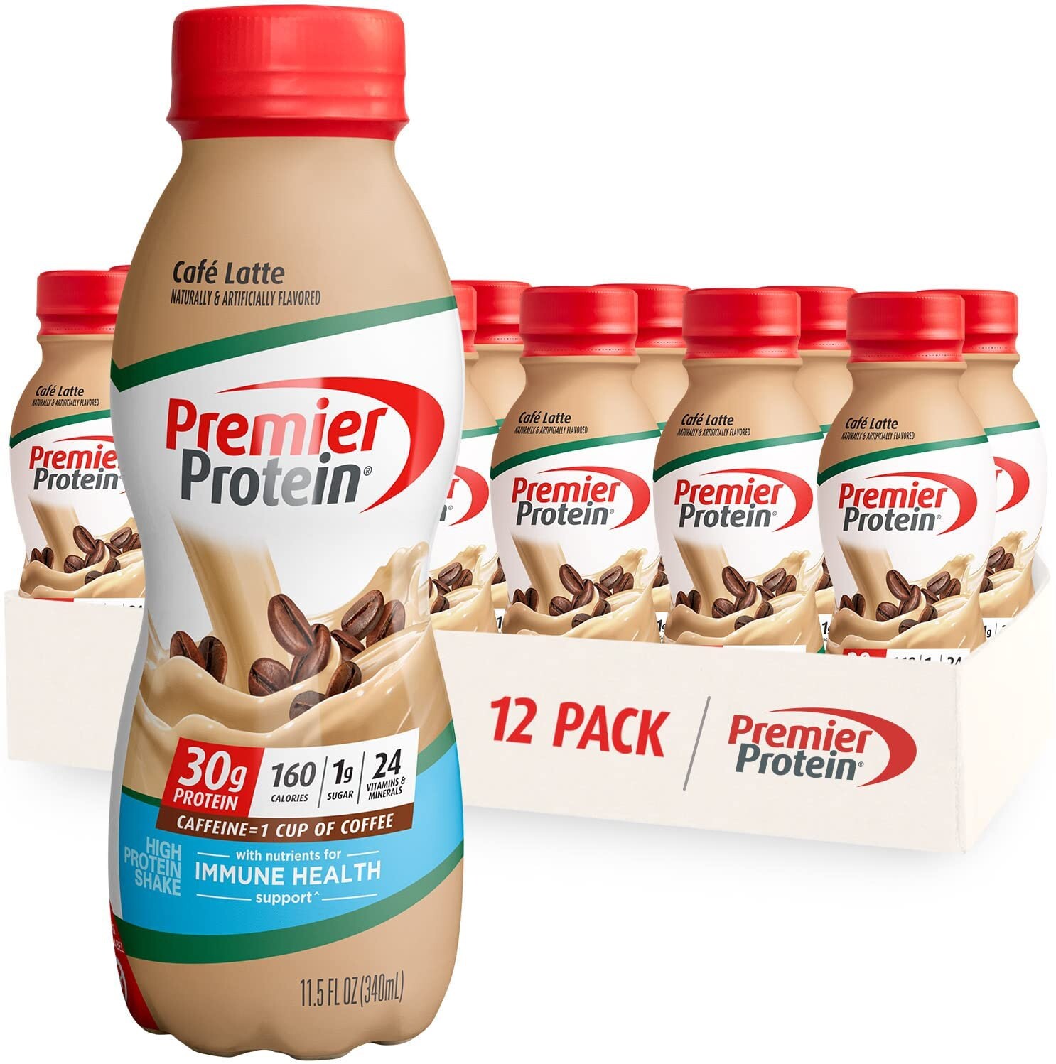 Premier Protein Shake, Cafe Latte ☕️ 30g Protein, 11.5 Fl Oz, 12 Ct
