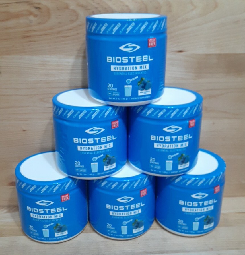 2 PACK: BIOSTEEL BLUE RASPBERRY HYDRATION MIX 20 SERVINGS NSF ELECTROLYTES 5oz