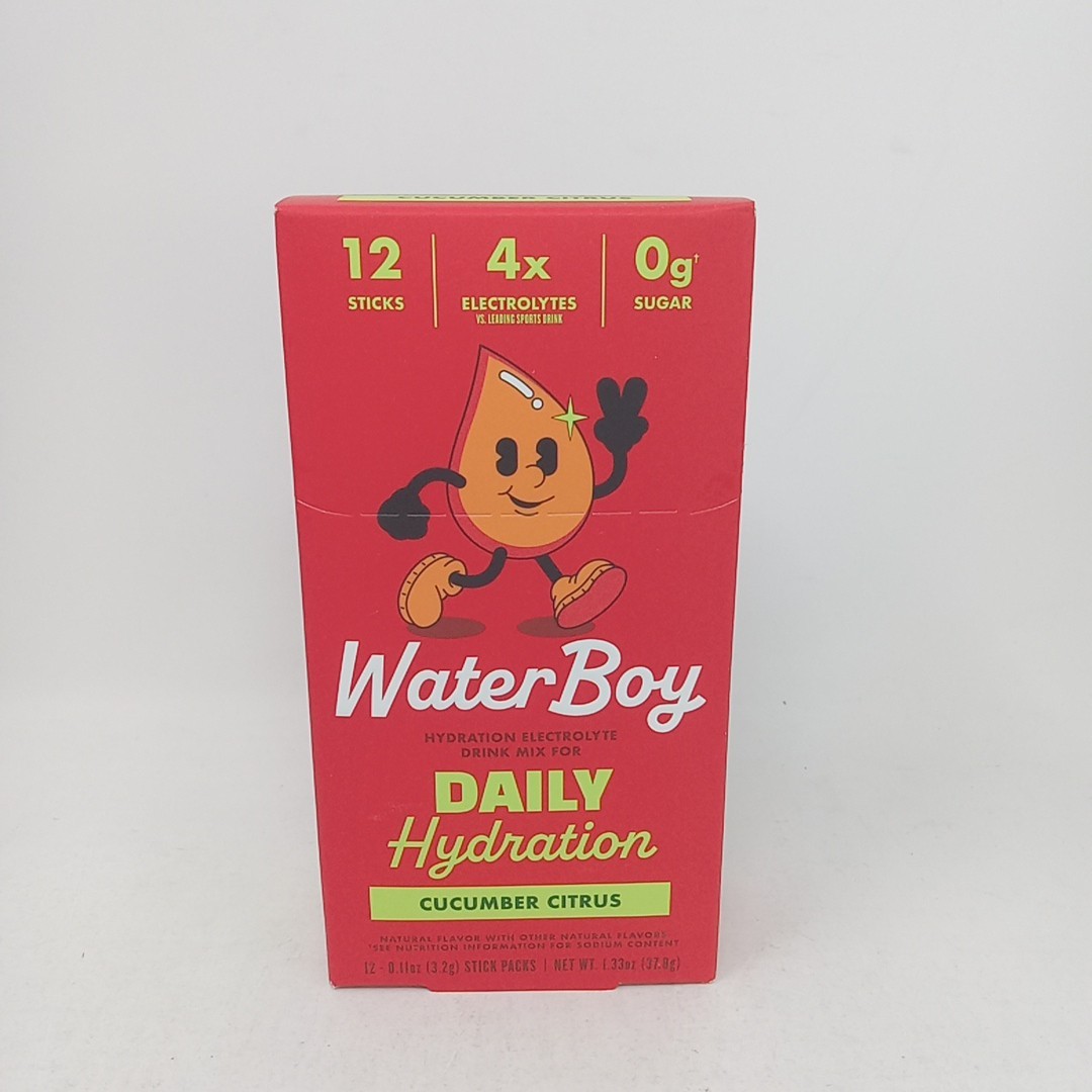 Water Boy Daily Hydration Cucumber Citrus Flavored Electrolyte Drink Mix 12 Ct.