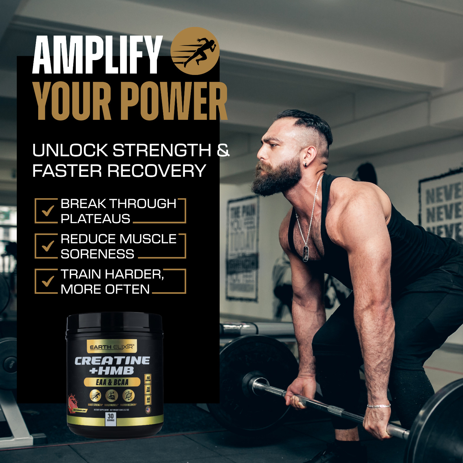 Creatine HMB Supplements for Men and Women w/Essential Amino Acids