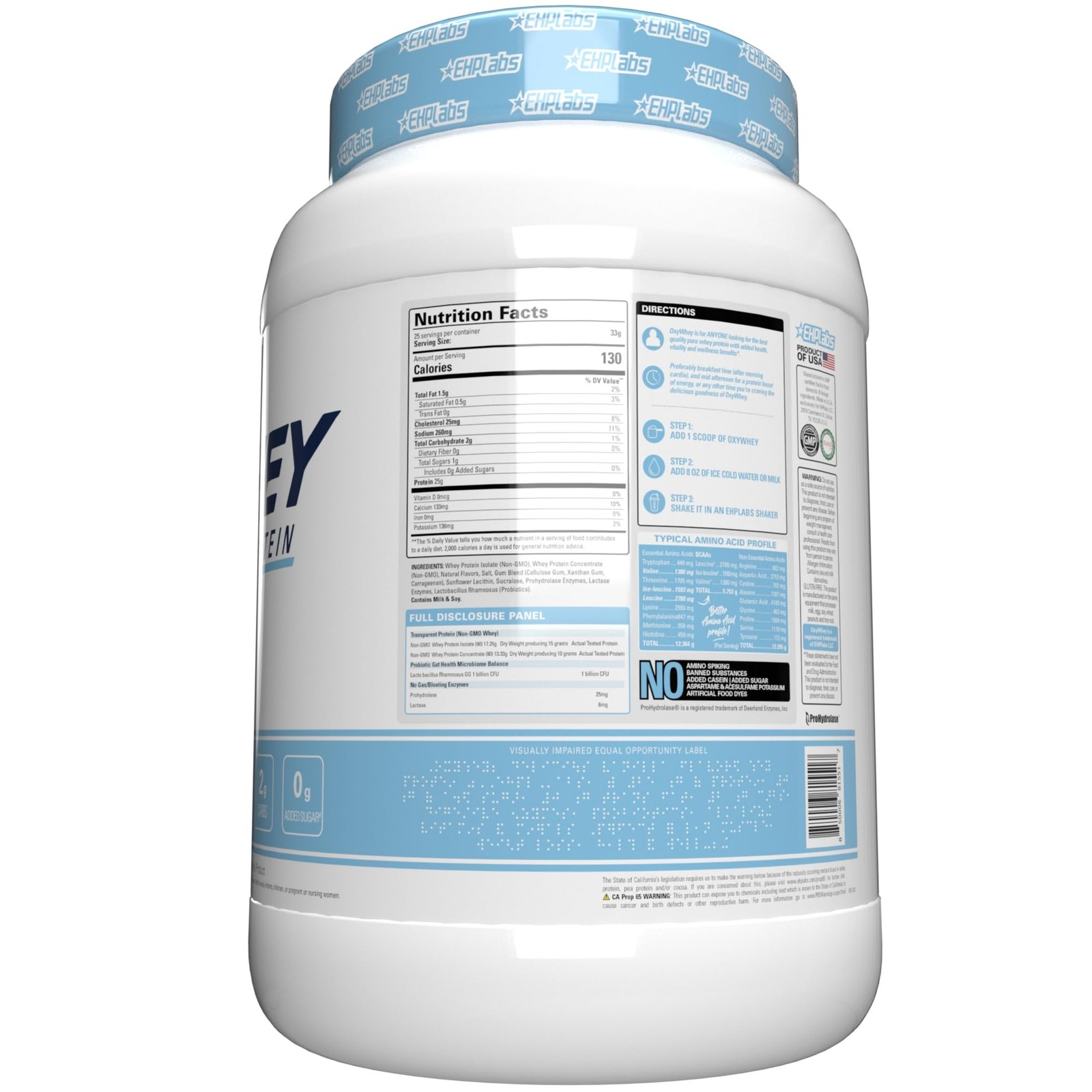 EHP Labs OxyWhey Whey Protein Isolate Powder – 25g of Whey Isolate Protein Po…