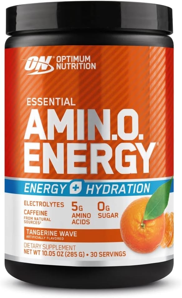 Amino Energy Powder with BCAA & Electrolytes – 10.5 oz Tangerine Wave Flavor